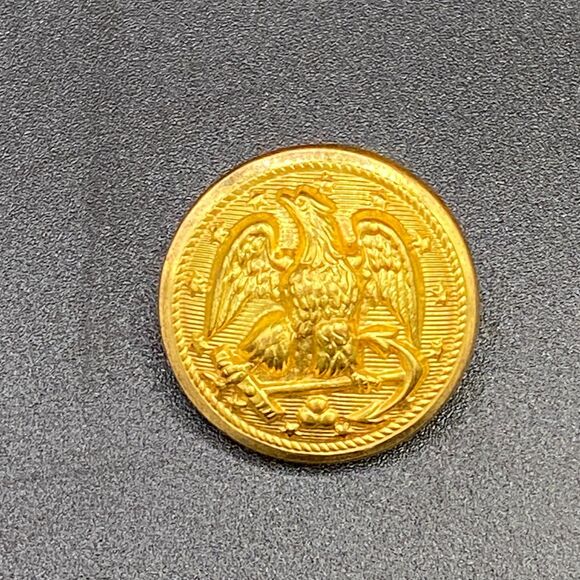 Navy Gold Tone Eagle with Anchor Waterbury Button Conn. Replacement Button (a3) - Picture 1 of 3